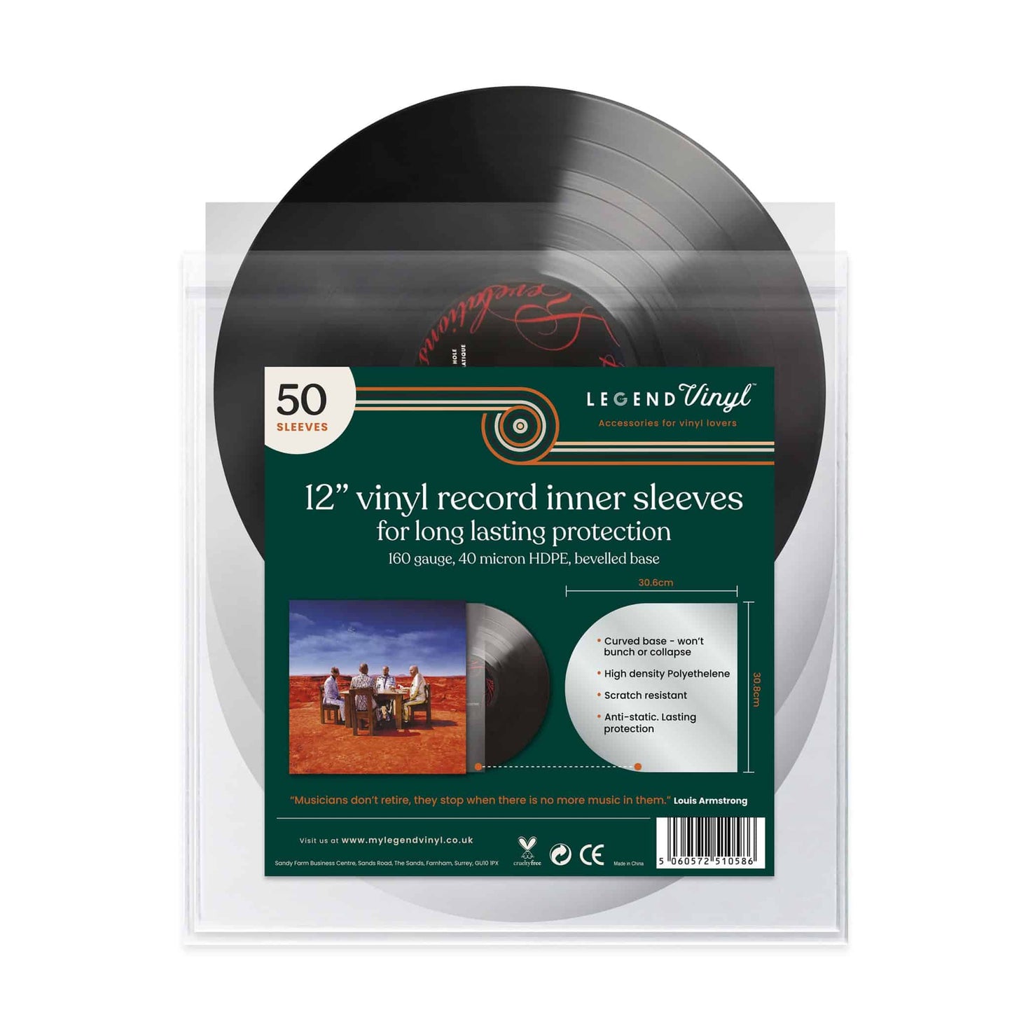 Legend Vinyl: 12″ Inner Record Sleeves – Pack of 50 [Accessories]